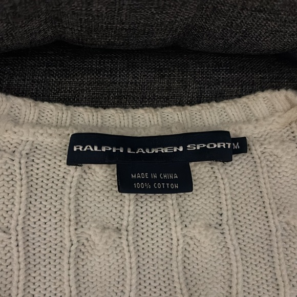 Ralph Lauren Sport white cable knit fitted sweater - Picture 2 of 2